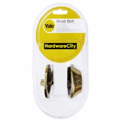 Yale V8111 US3 Gold Brass Deadbolt Entrance Lockset With Thumbturn