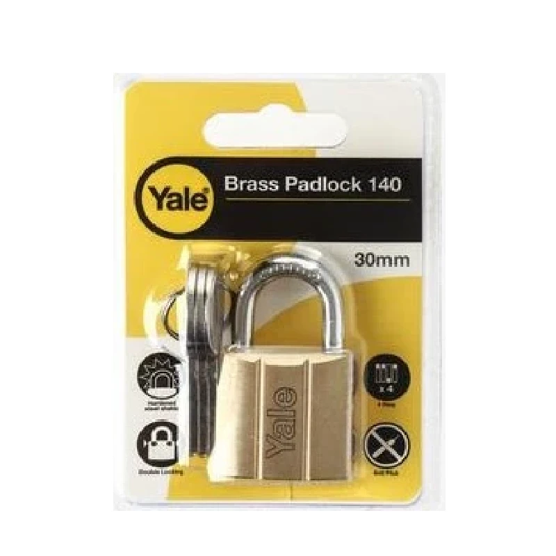 Yale 140 Series 30MM SOLID BRASS Padlock 1 Yale 140 Series 30MM SOLID BRASS Padlock