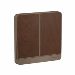 Schneider 16AX, 2 Gang Switch, Wood