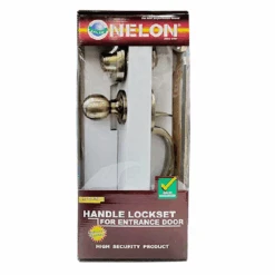 Nelon ENTRANCE LOCKSET Antique Brass AB 1219 Series