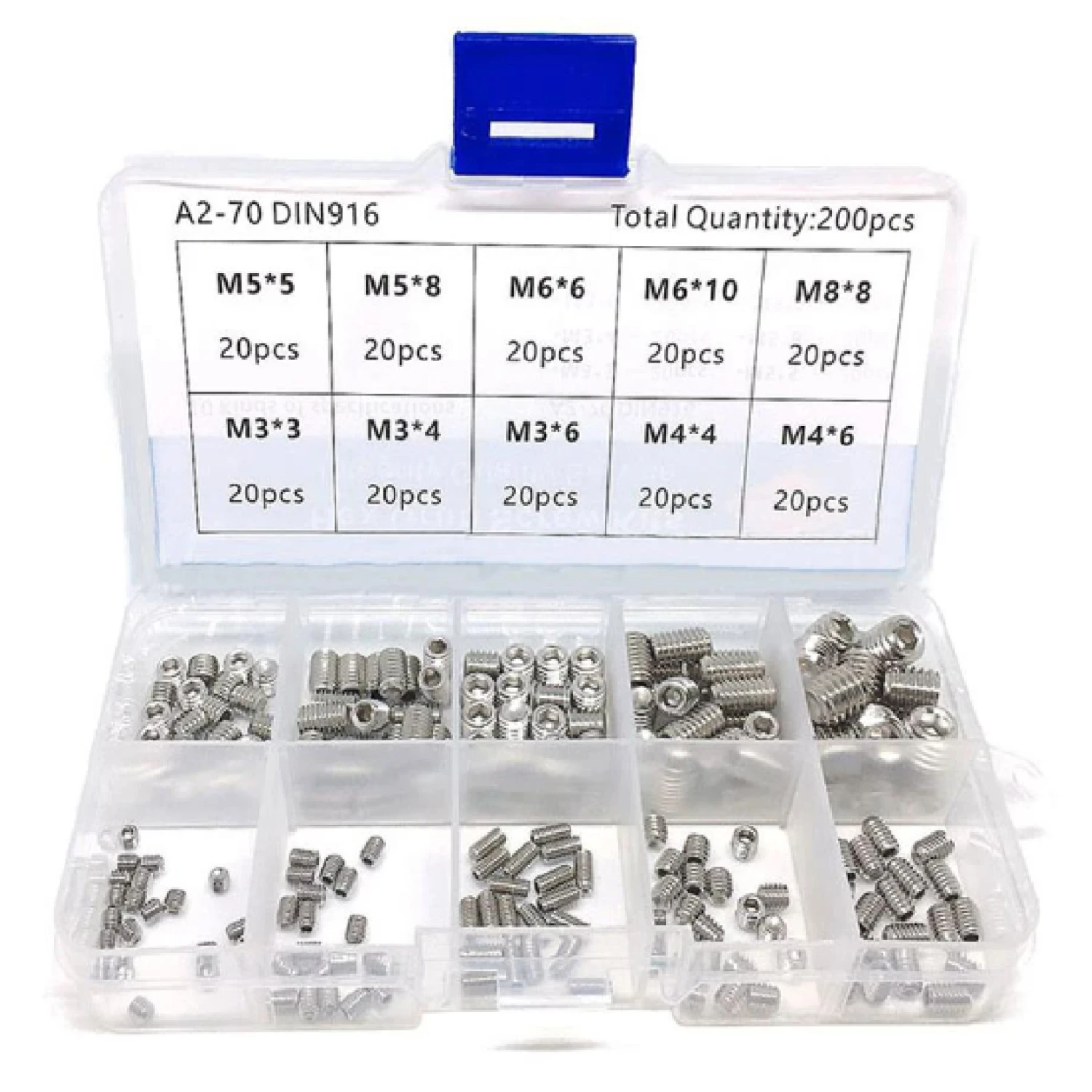 HardwareCity HEX GRUB SCREWS Stainless Steel 200PC/BOX 1 HardwareCity HEX GRUB SCREWS Stainless Steel 200PC/BOX