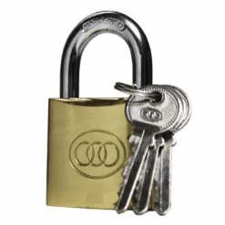 TRI-CIRCLE Brass Padlock LARGE SHORT 75MM TC0267