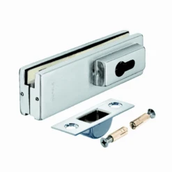 Hafele CORNER PATCH BOTTOM Lock For Glass Door (For Both Left & Right Use) 981.00.400