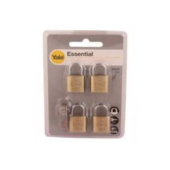 Yale Solid Brass, Padlock, 4PC/Set