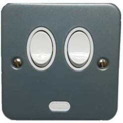 ABB 2 Gang 2 Way, 10AX Metal Clad Switch