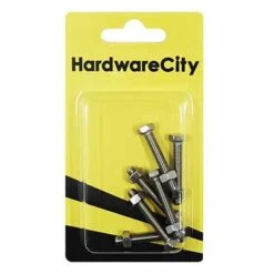 HWC SS316 Marine Fasteners, M5 X 30, Hexagon Bolts And Nut, 6PC/Pack