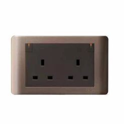 Schneider Zencelo Silver Bronze 2 X 13A Switched Socket